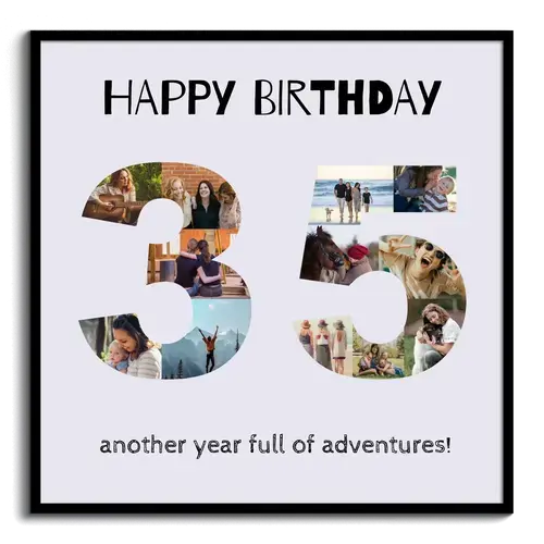Celebrate 35th Birthday: Custom Photo Collage & Text
