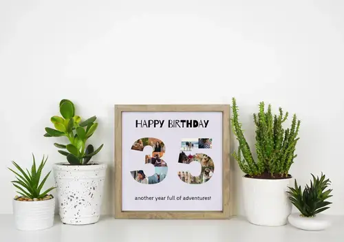 "35th Birthday Photo Collage – Customizable"