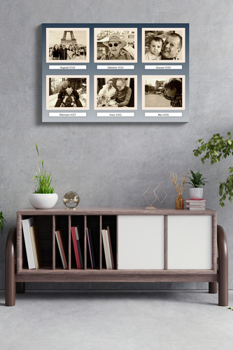 Collage mit 6 Fotos im Retrostil – Poster 30x45cm im Querformat