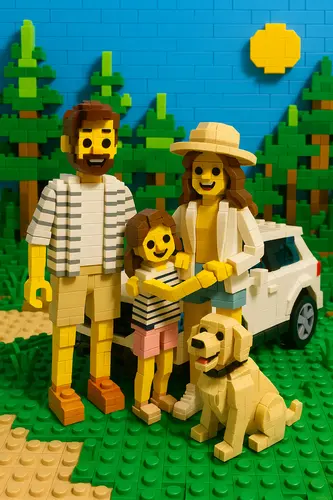 Photo transformed in LEGO style