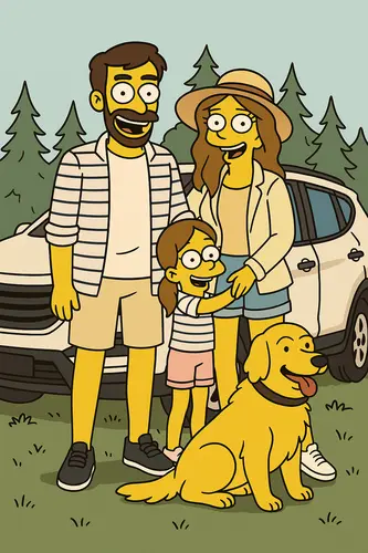 Photo transformed in Simpsons style